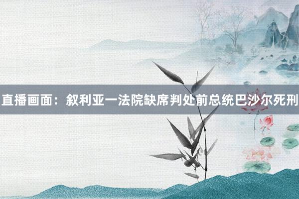 直播画面：叙利亚一法院缺席判处前总统巴沙尔死刑