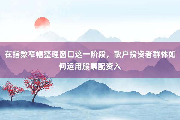 在指数窄幅整理窗口这一阶段，散户投资者群体如何运用股票配资入