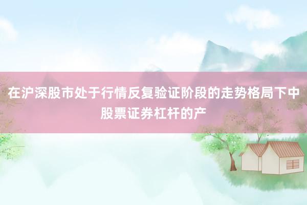 在沪深股市处于行情反复验证阶段的走势格局下中股票证券杠杆的产
